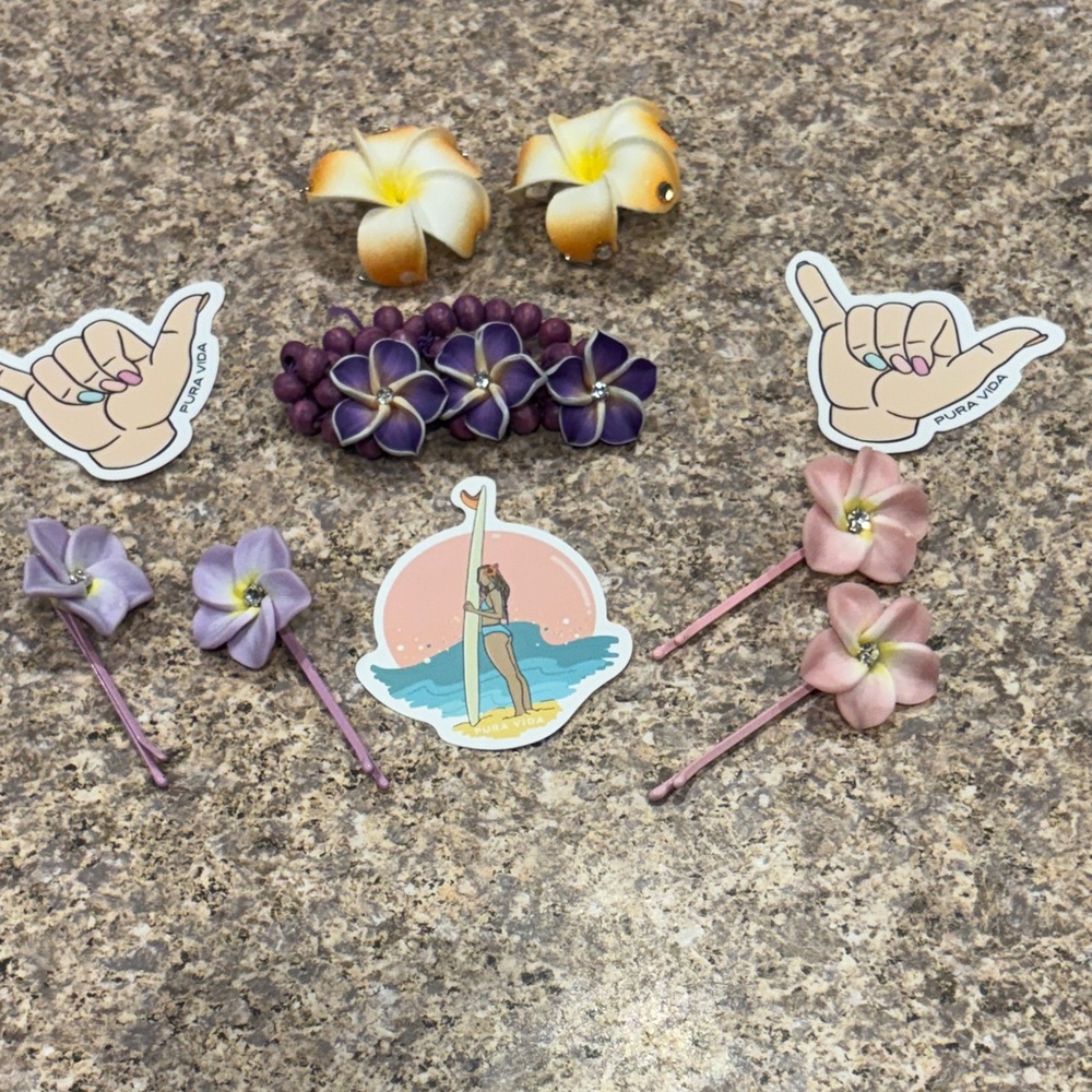 Hawaiian Floral Hair Accessories Set